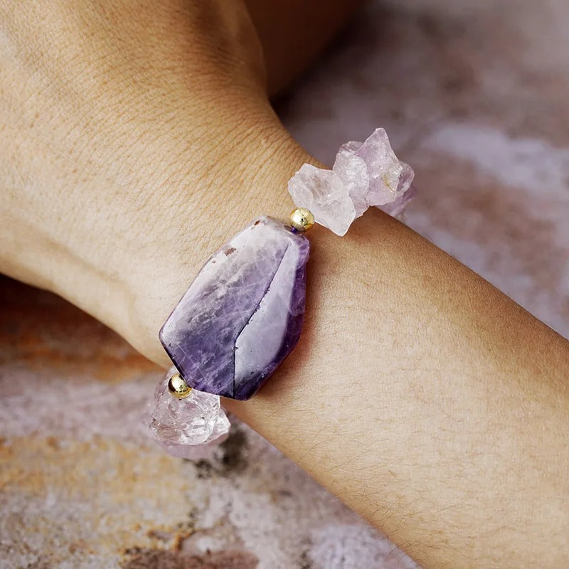Amethyst Haze Boho Elastische Armband