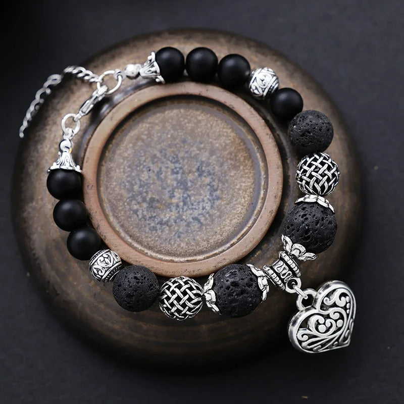 Midnight Heart Boho Armband