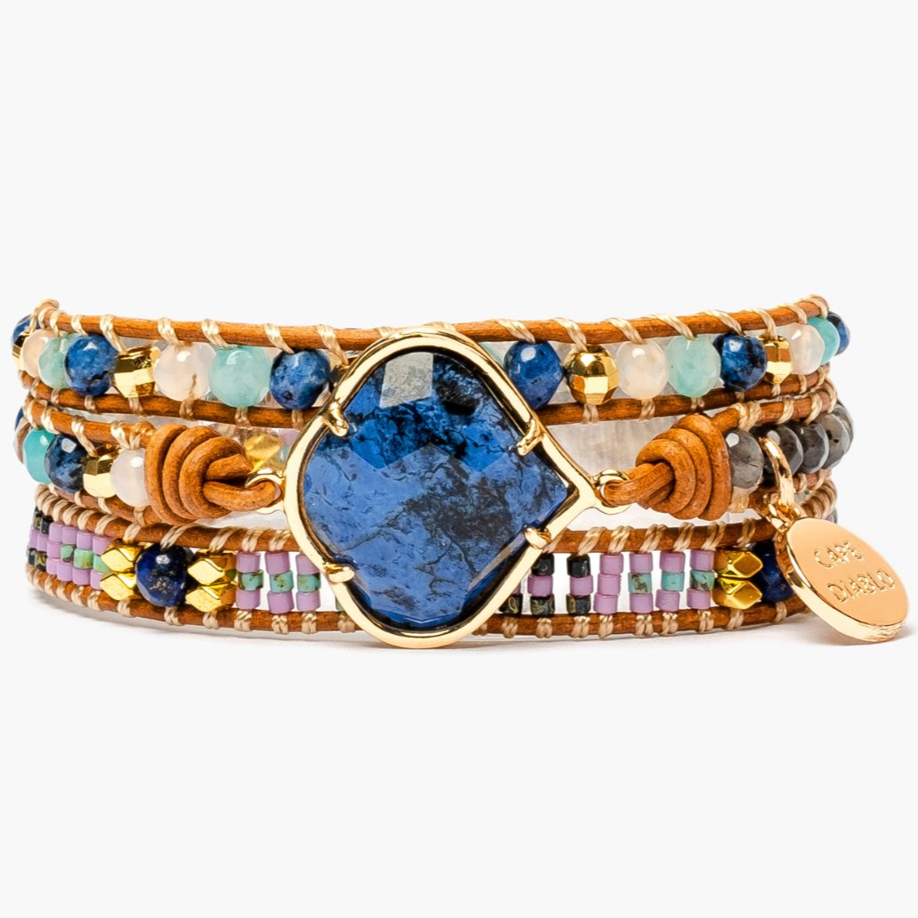 Healing Blue Sodalite Wrap Bracelet - Cape Diablo