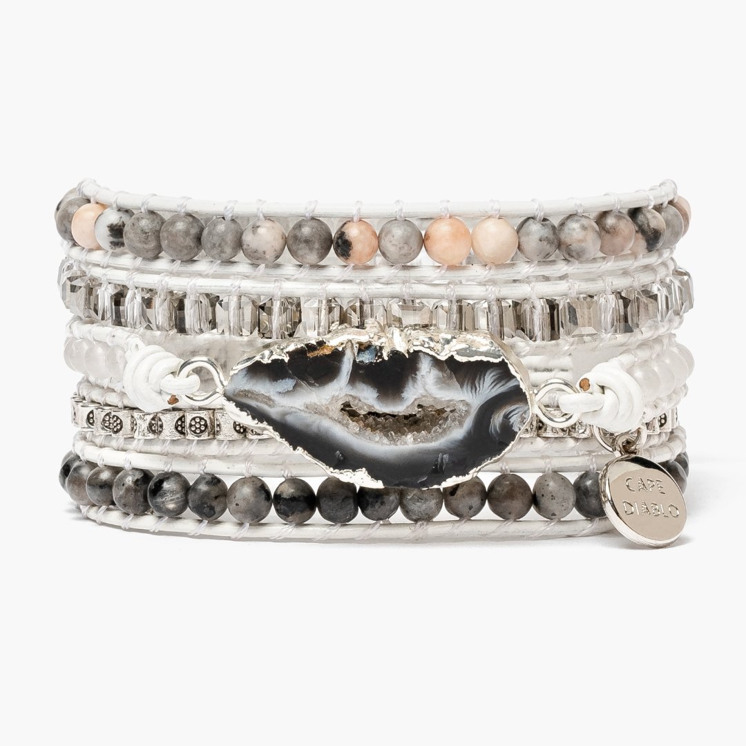 White Labradorite Wrap Bracelet - Cape Diablo