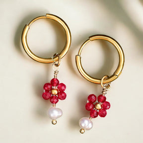 Jade Blossom Parel Oorringen