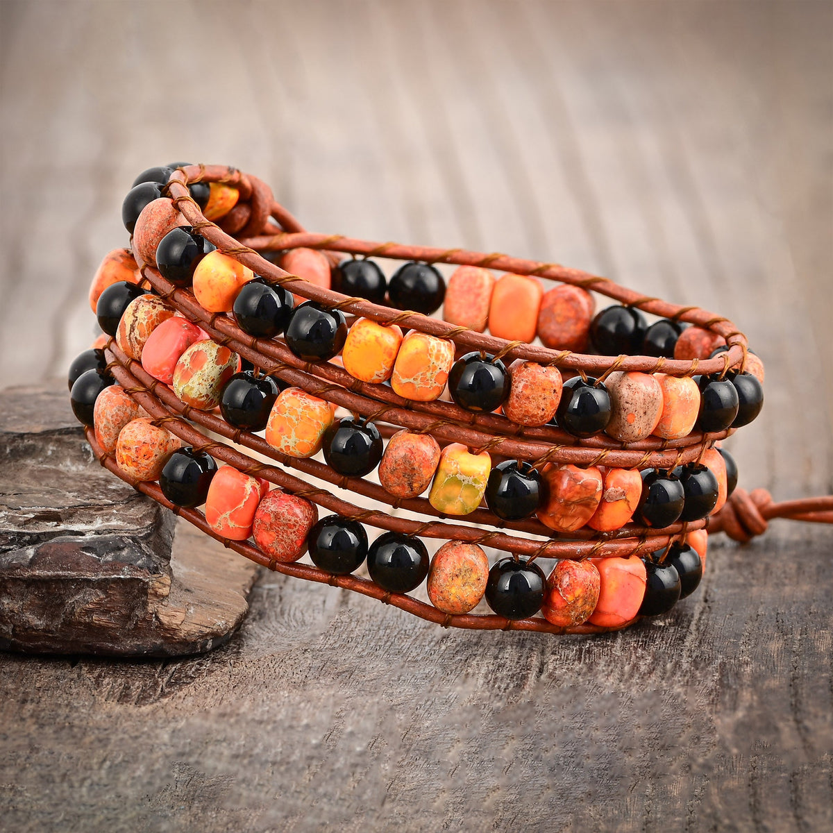 Spooky Achat Wickelarmband