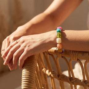 Bracelet côtier fleuri composé de perles chunky