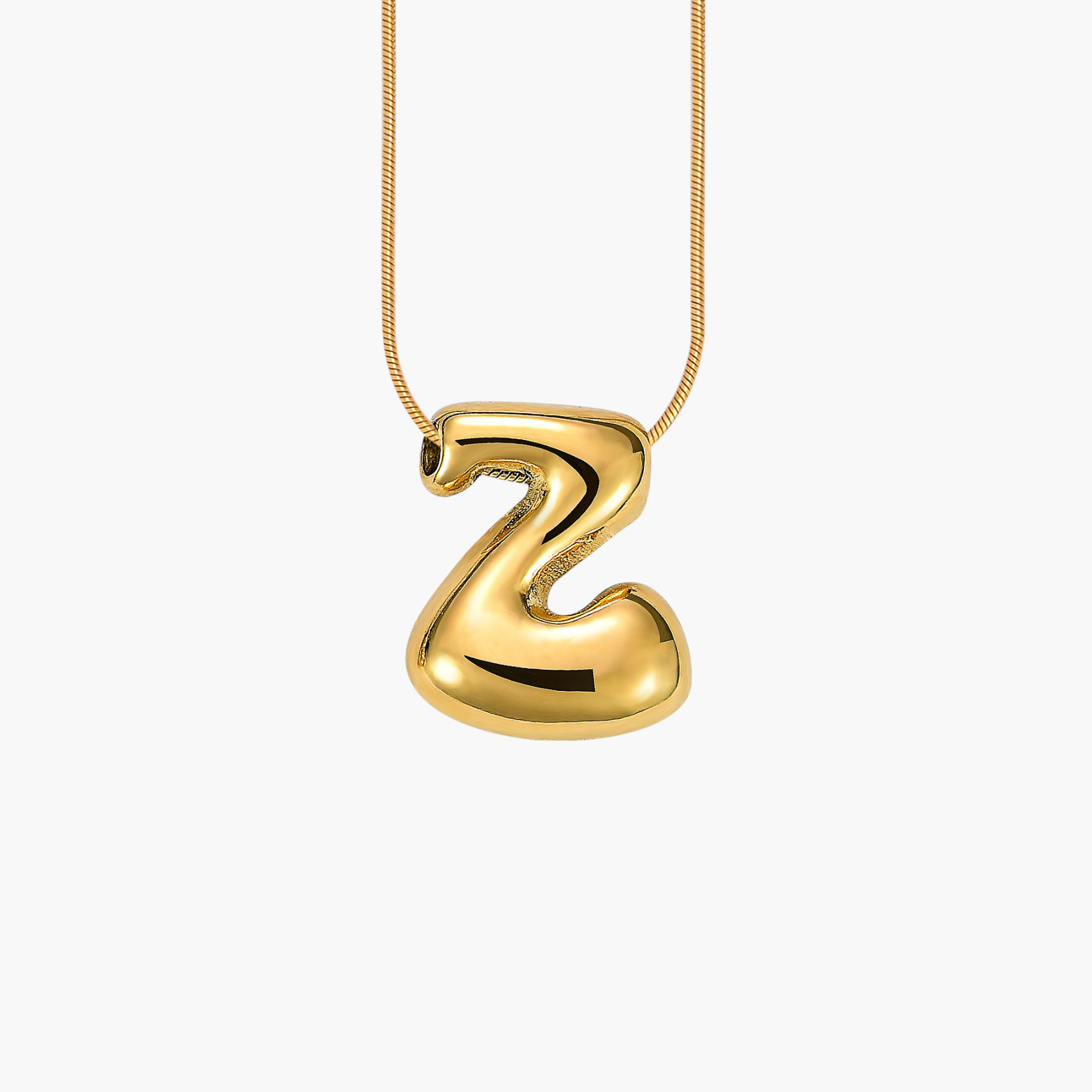 Gouden Glow Bubble Letter Initial Ketting