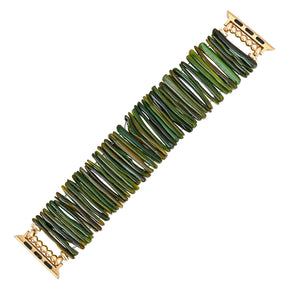 Bracelet extensible sobre olive dorée pour Apple Watch