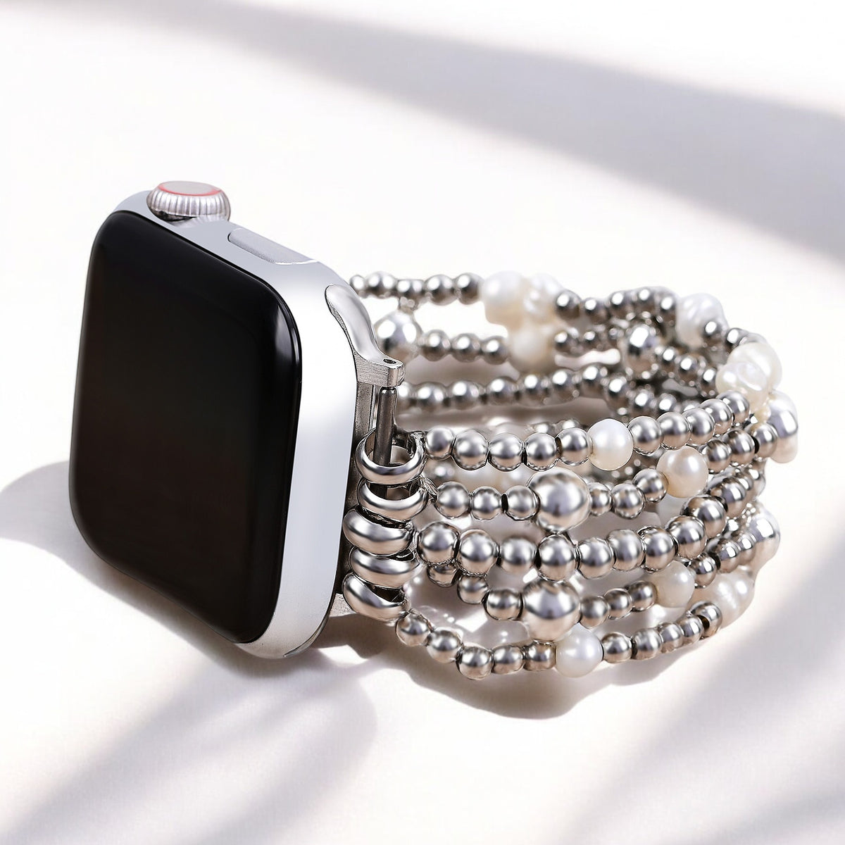 Glinsterende Parel Stretch Apple Watch Band