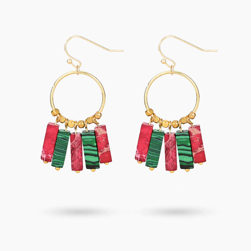 Fröhliche Weihnachtsstern-Farben Hängende Ohrringe