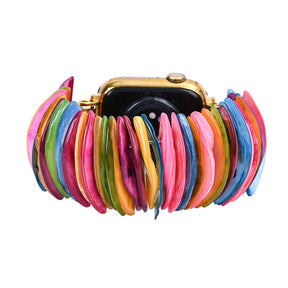 Gouden Dopamine Schil Rekbare Apple Watch Band