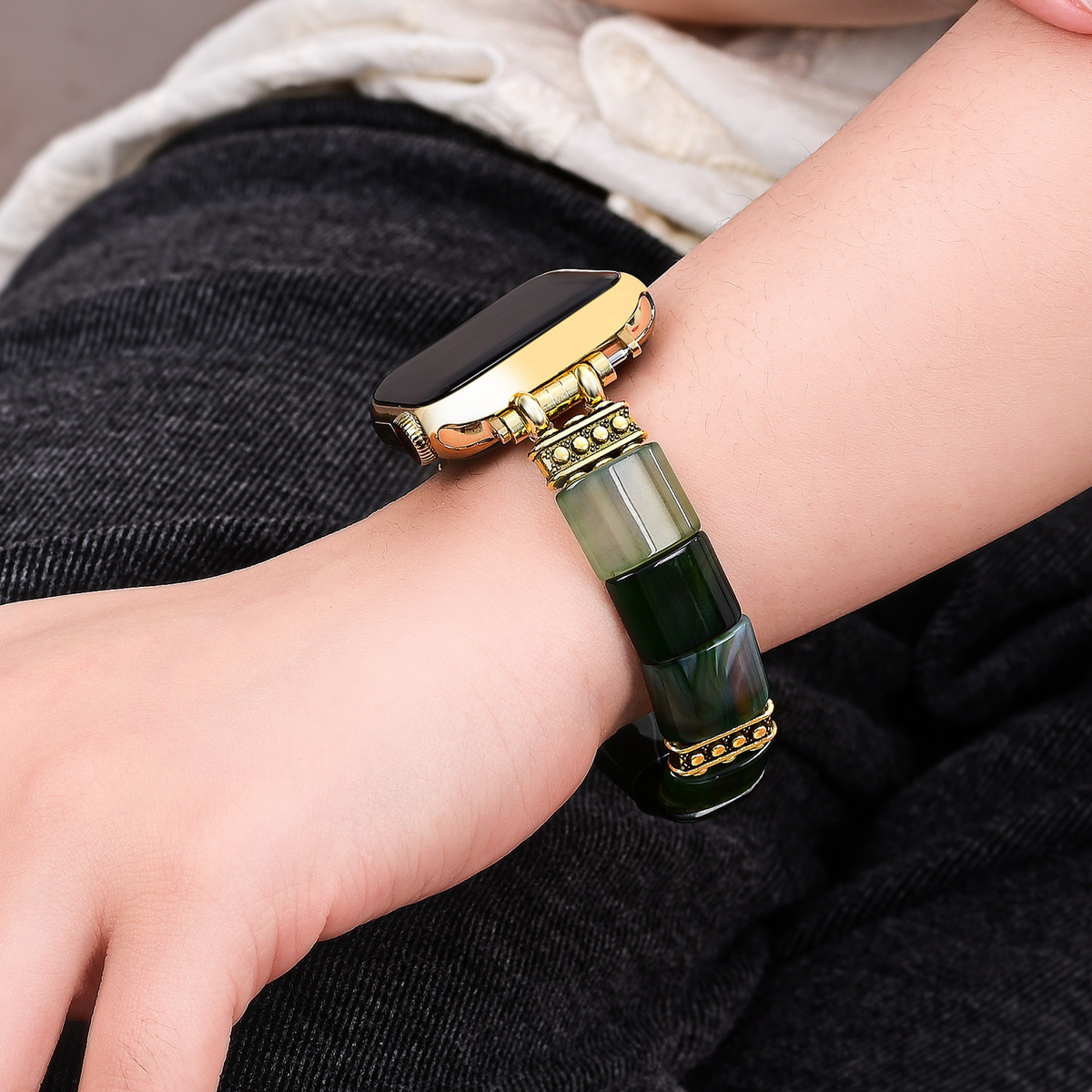 Evergreen Serenity Achat Stretch Apple Watch Armband