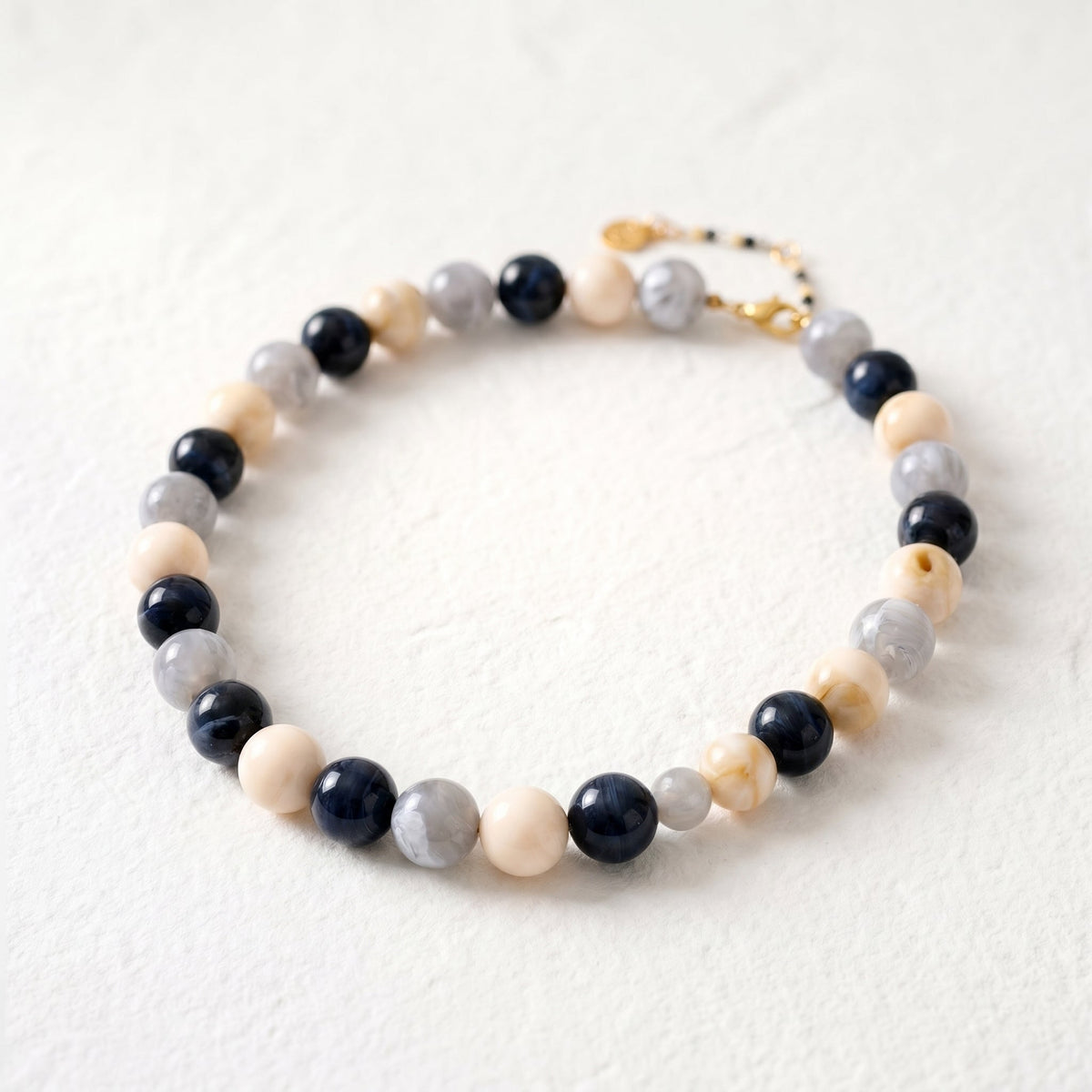 Chunky grijze kralenketting