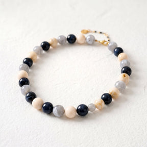 Chunky grijze kralenketting