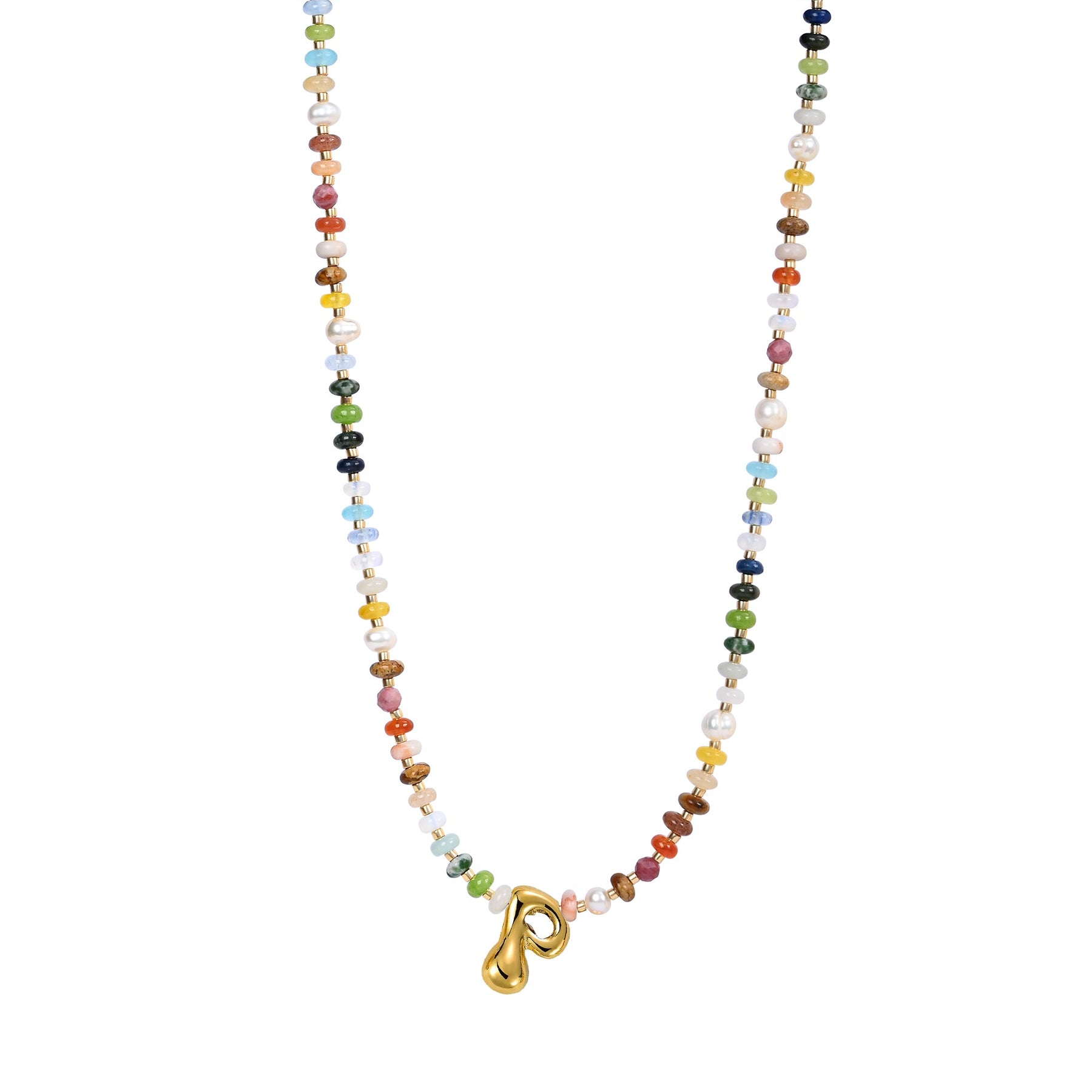 Multicolor bubbelletter ketting