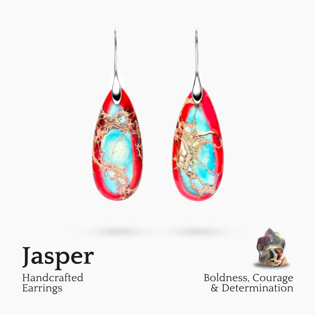 Imperial Jasper Druppelvormige Oorbellen