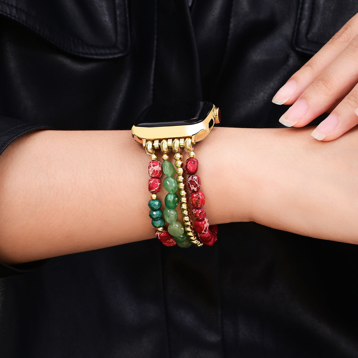 Bracelet Apple Watch Noël Élégance Or Éternel