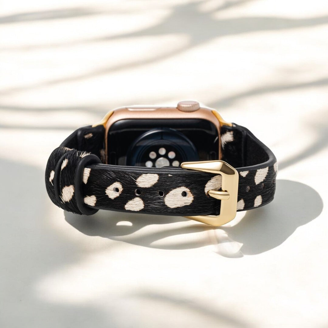 Monochrome Safari Leren Apple Watch Bandje