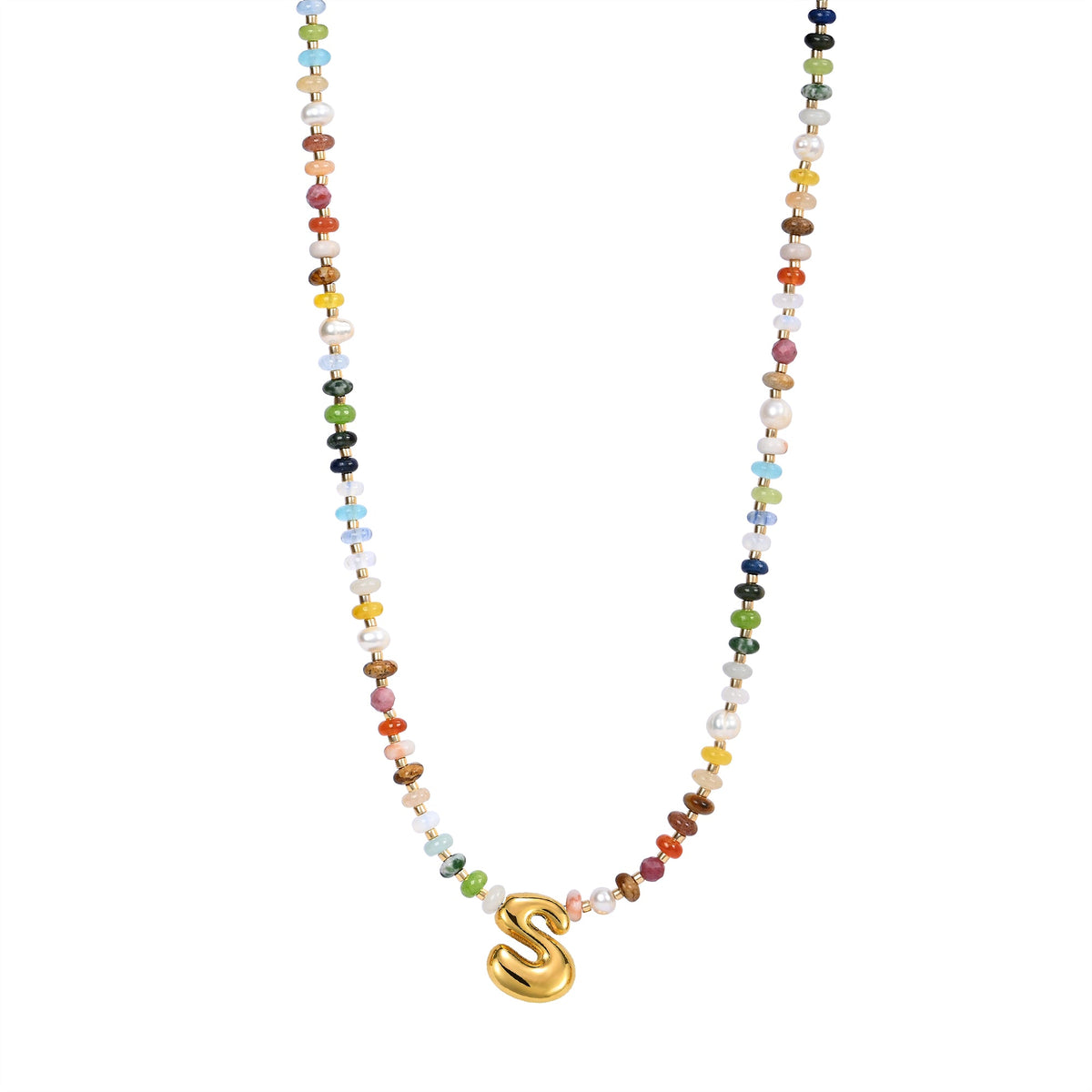 Multicolor bubbelletter ketting