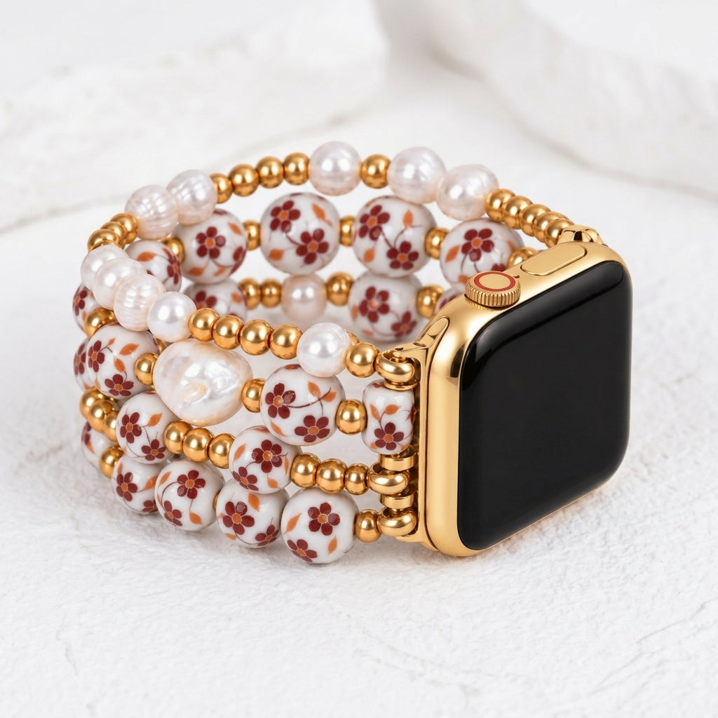 Porseleinen tuin Apple Watch-bandje Autumn Blossom