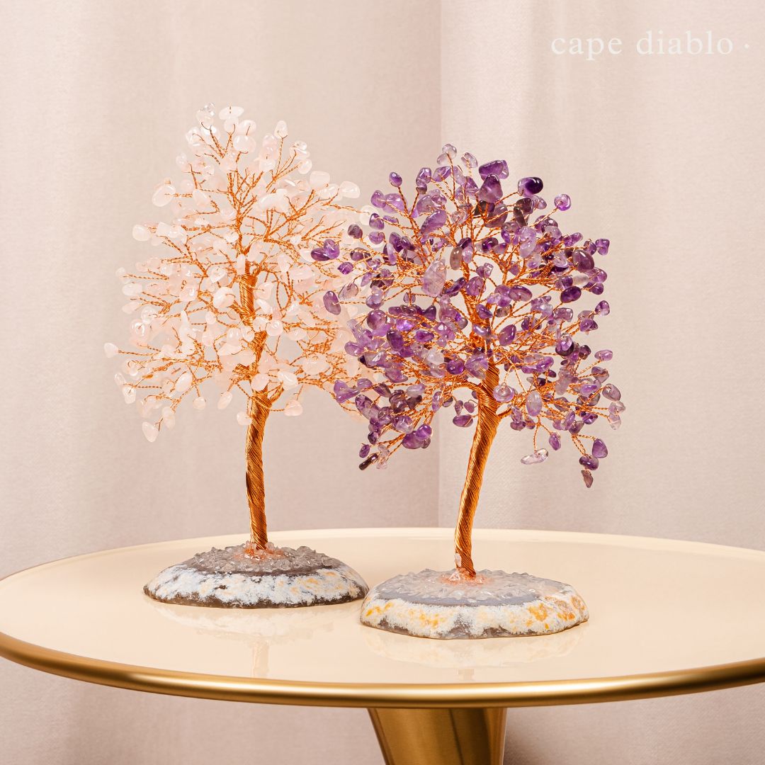 Arbre de vie en quartz rose