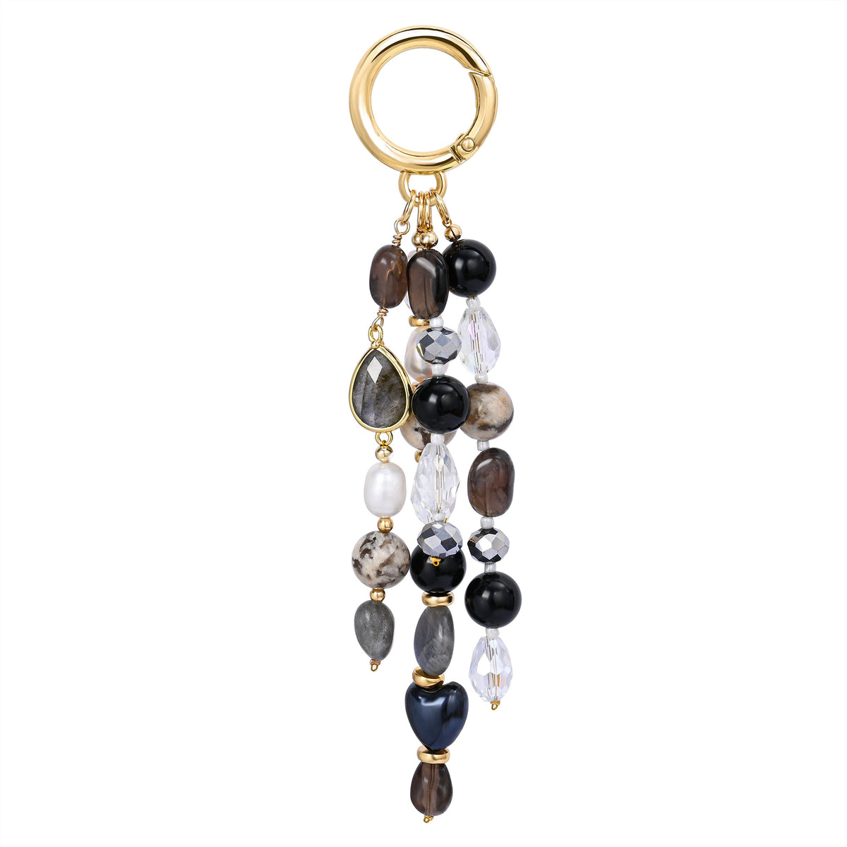 Charm de sac Harmonie Labradorite Obsidienne
