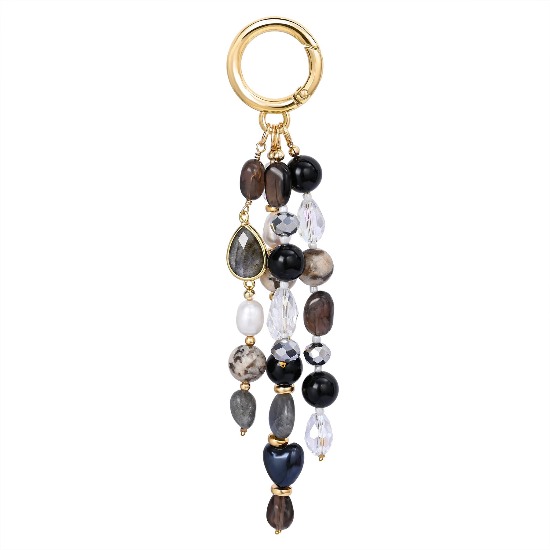Charm de sac Harmonie Labradorite Obsidienne