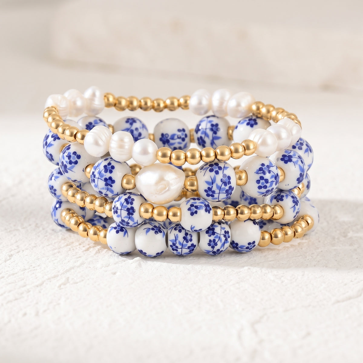 Set de bracelets Porcelain Garden Sapphire Bloom
