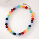 Collier à perles arc-en-ciel épaisses