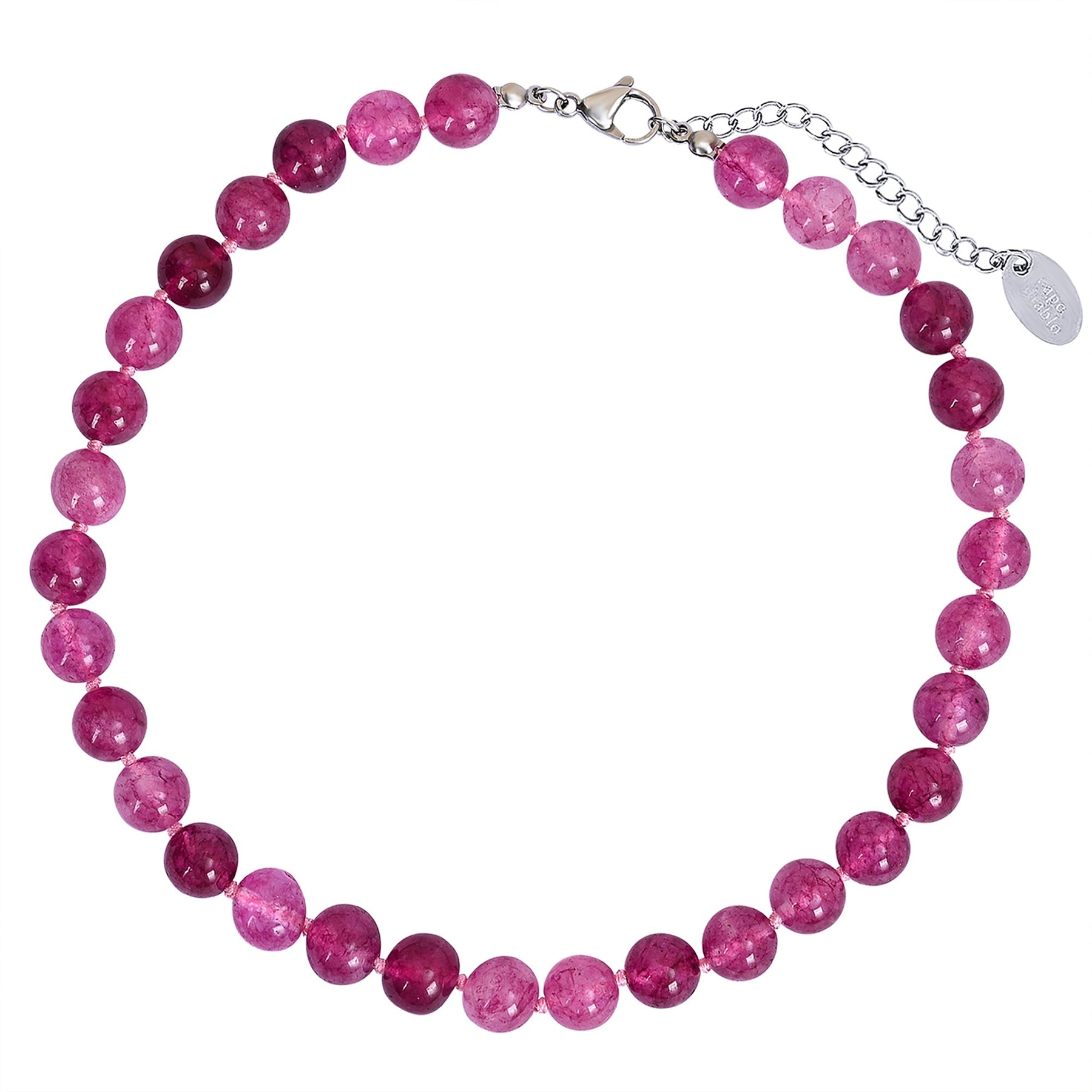 Collier ras du cou en quartz rose radiant