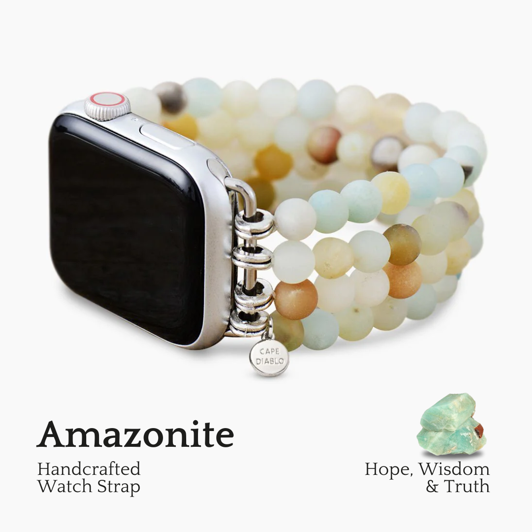 Amazoniet Jaspis Rekbare Apple Watch Band