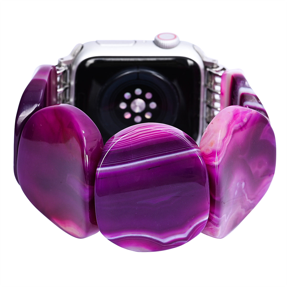 Mystic Pflaume Achat Stretch Apple Watch Armband