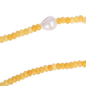 Collier de perles en citrine dorée