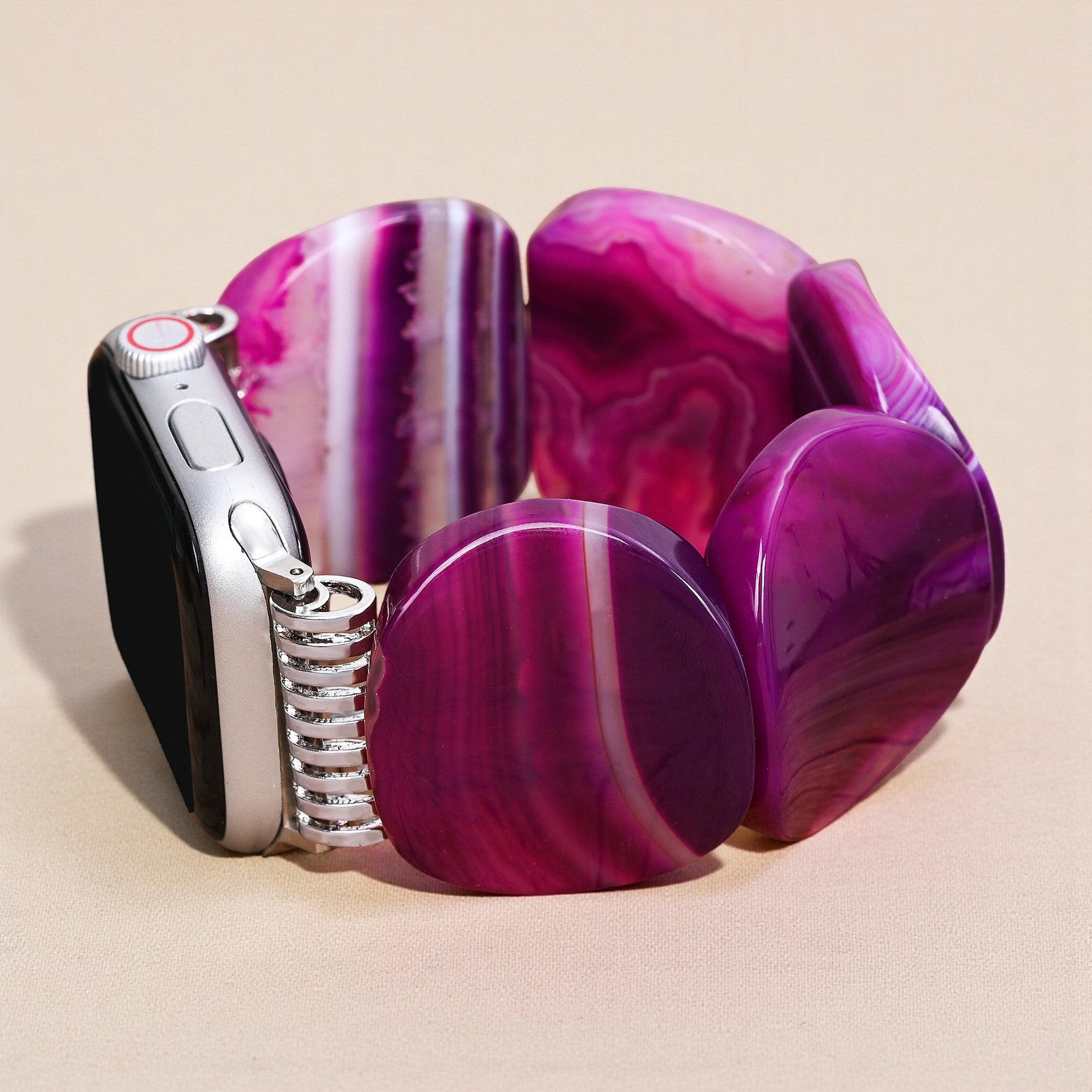 Mystic Plum Agaat Rekbare Apple Watch Band