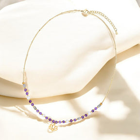 Amethyst Lotus Halskette