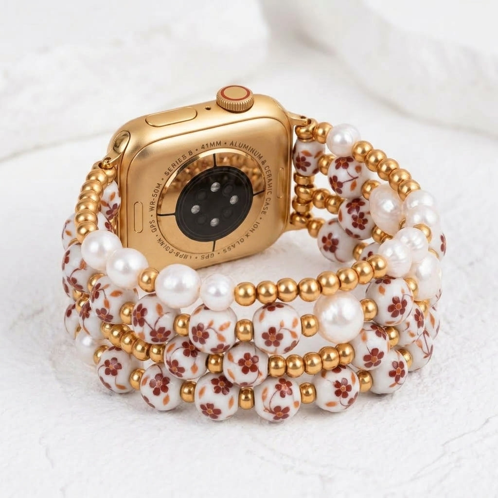 Porseleinen tuin Apple Watch-bandje Autumn Blossom