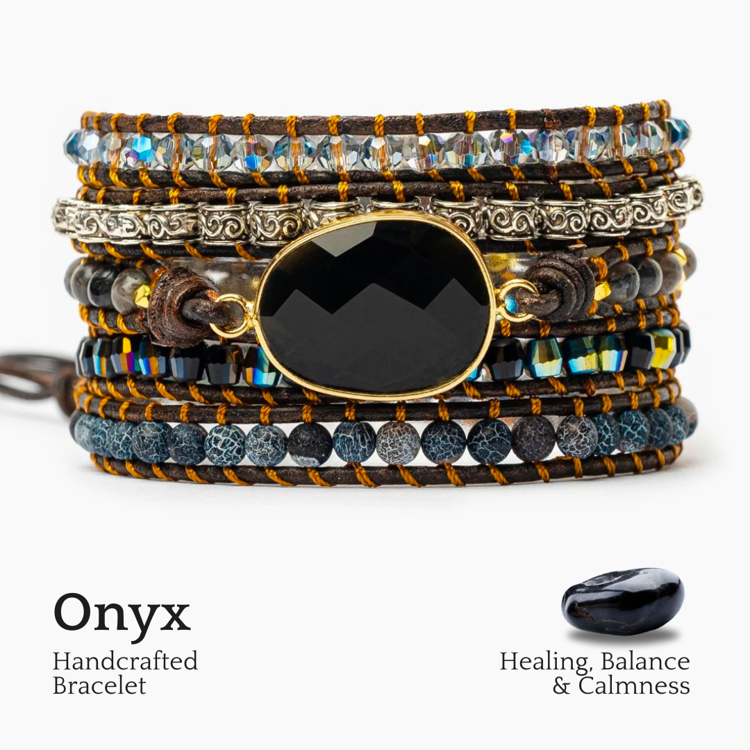 Onyx Moonlight Protection Wikkelarmband
