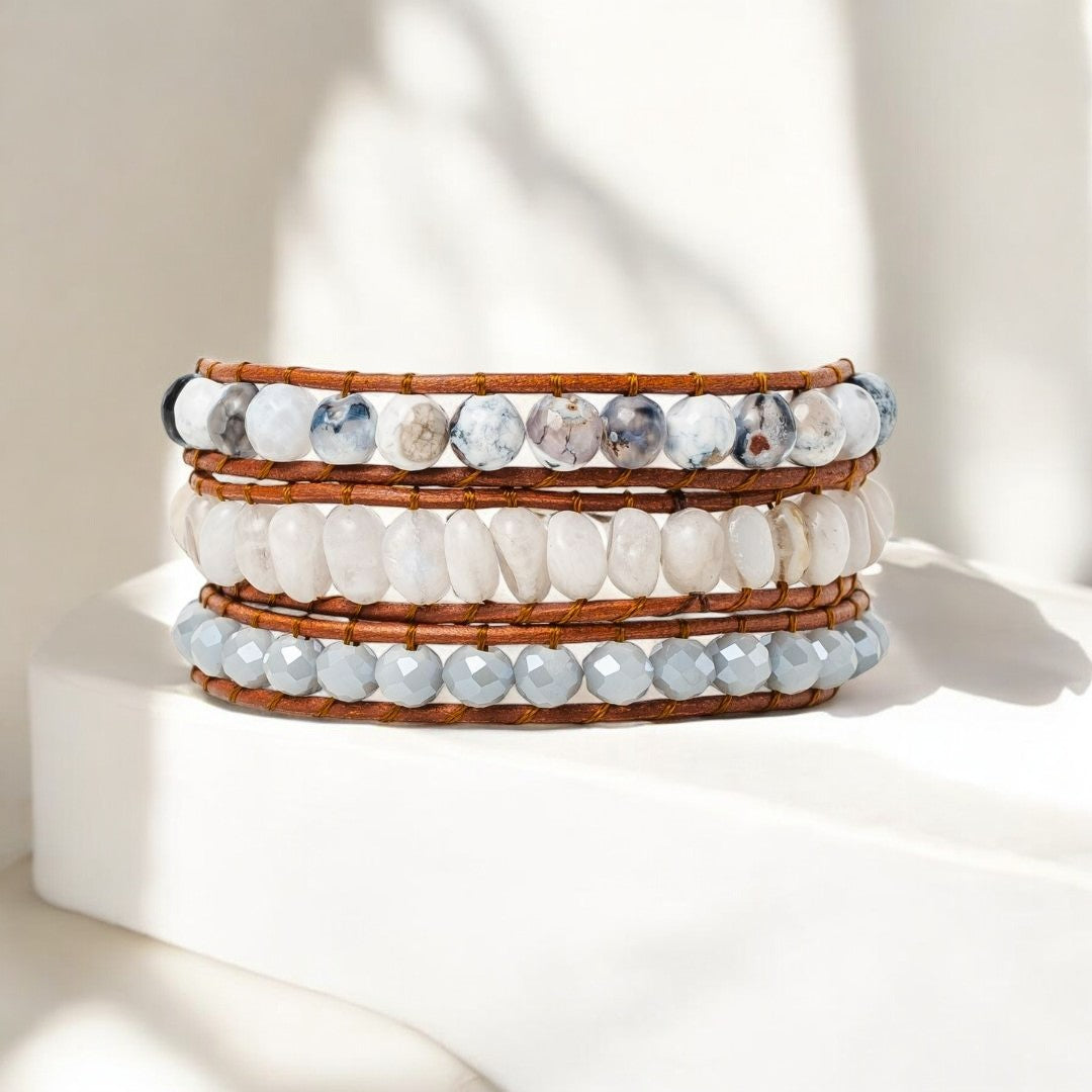 Bracelet artisanal enroulé Harmonie Blanche