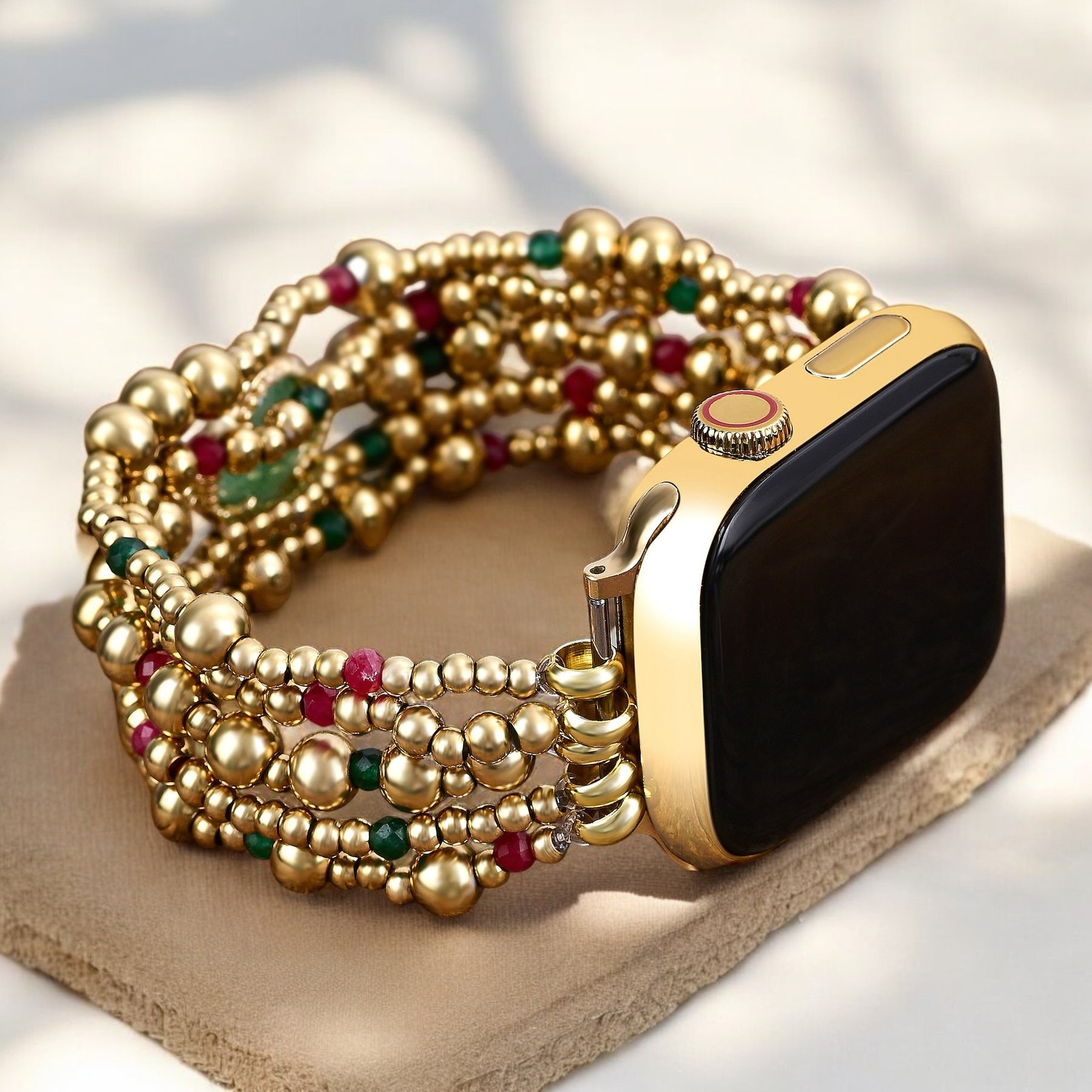 Merry Clover Gouden Stretch Apple Watch Bandje