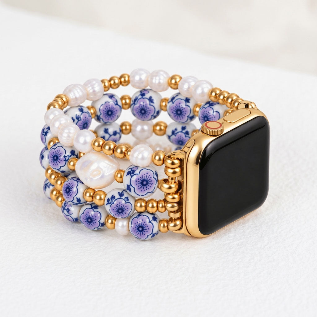 Bracelet Apple Watch Porcelain Garden Lavender Bloom