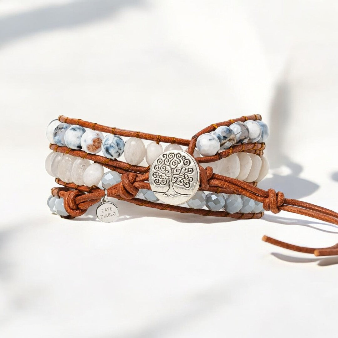 Bracelet artisanal enroulé Harmonie Blanche
