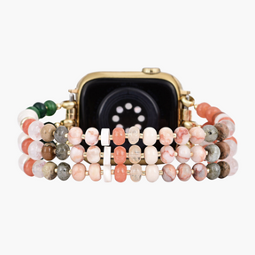 Coral Natuursteen Stretch Apple Watch Band