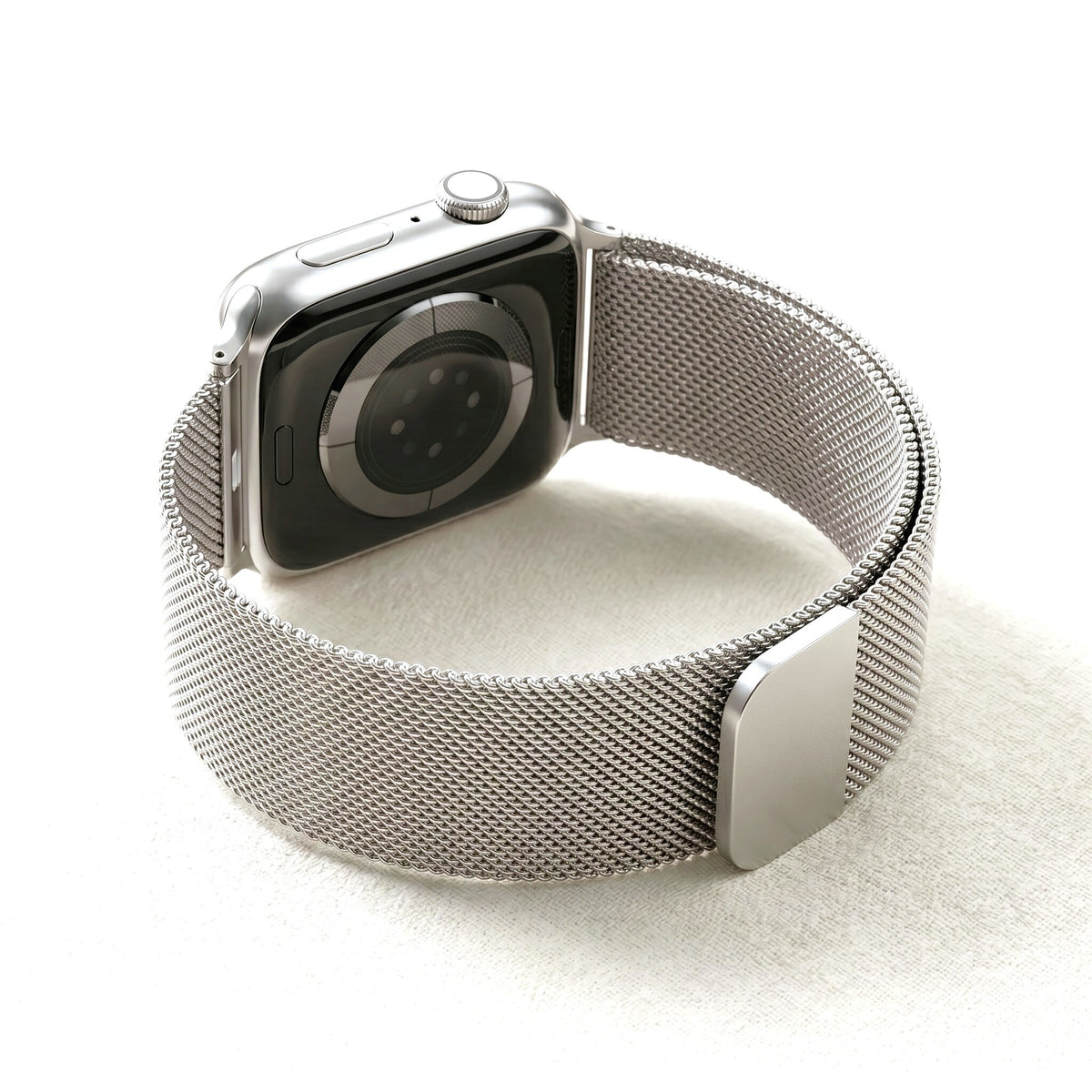 Bracelet Apple Watch de luxe en acier platine