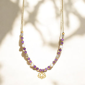 Amethyst Lotus Halskette