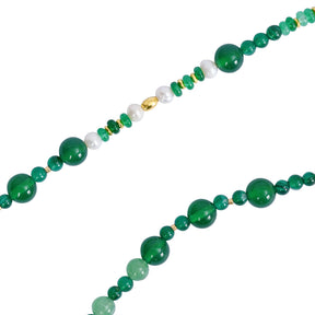 Groene Agaat & Parel Harmonie Ketting