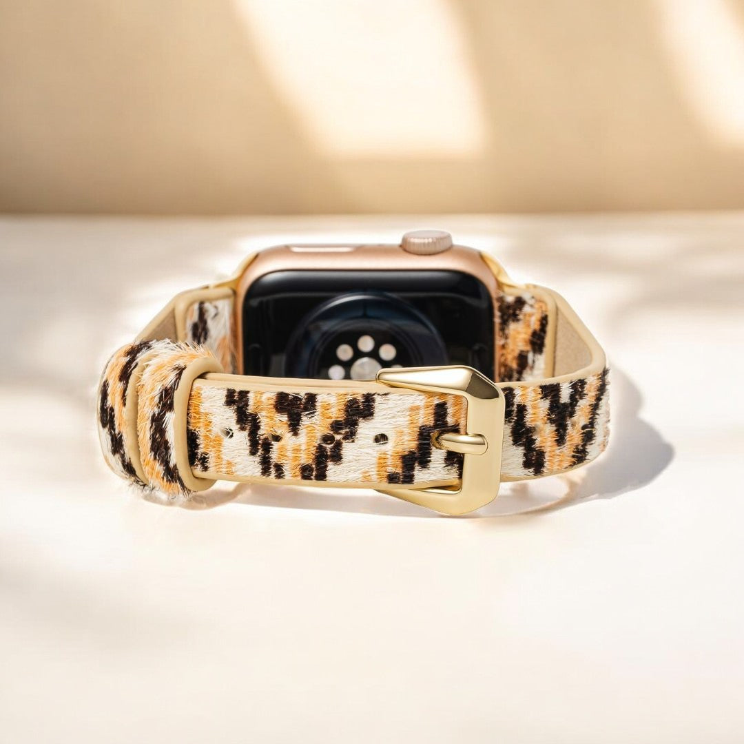 Ebbenhouten Escalade lederen Apple Watch band