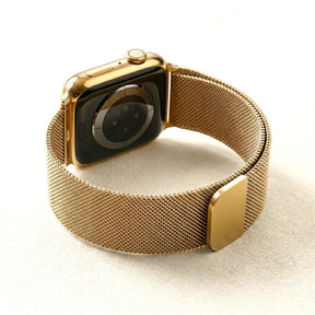 Gouden stalen luxe rekbare Apple Watch-band