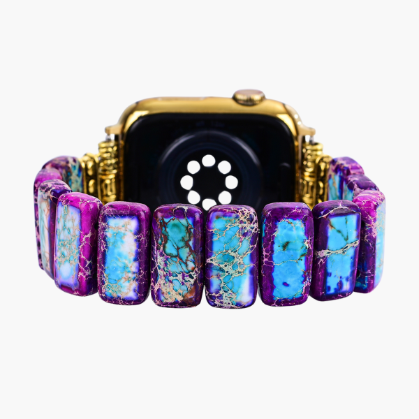 Majestätisches tibetisches Jaspis-Stretch-Apple Watch-Armband
