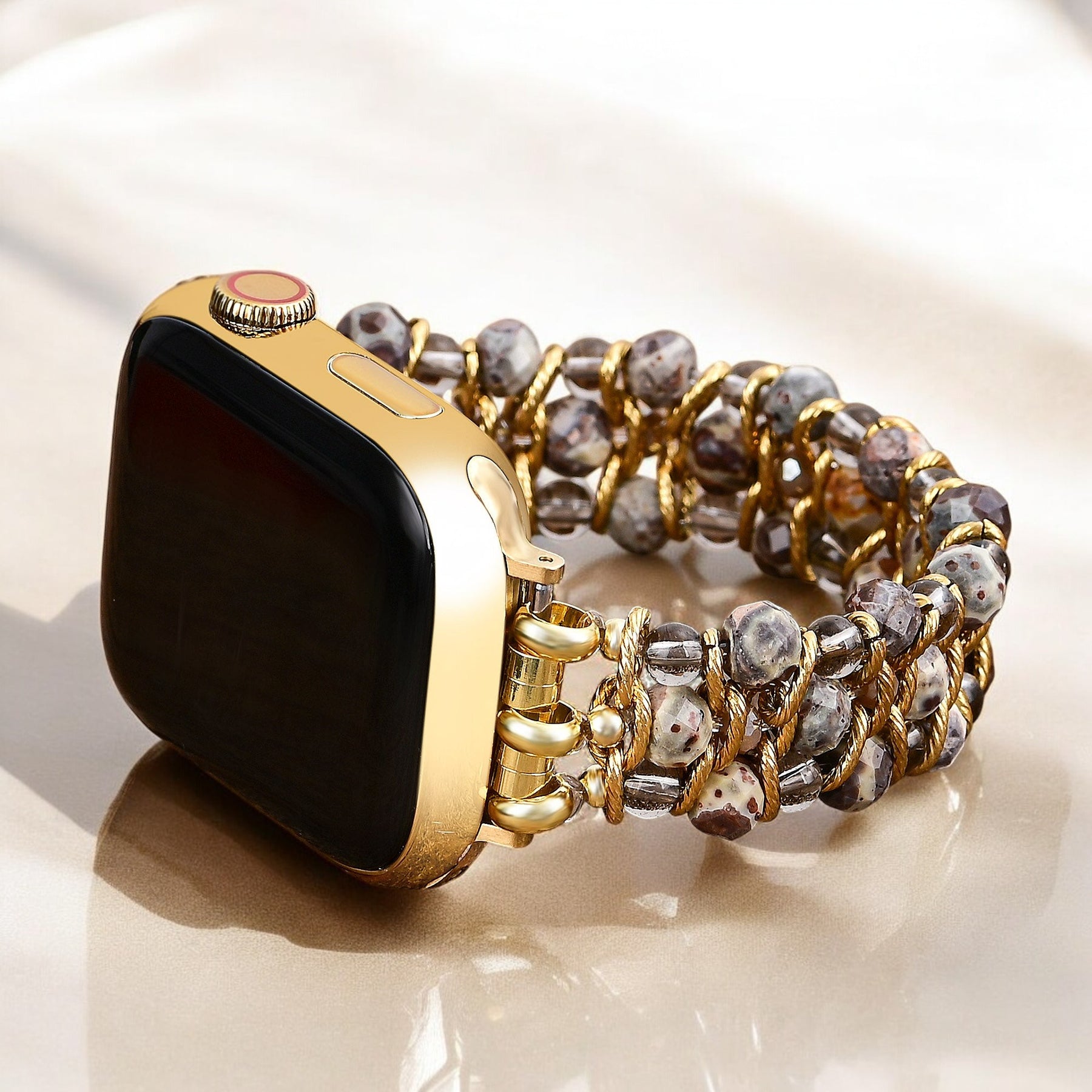 Bracelet extensible tressé en jade luxuriant pour Apple Watch