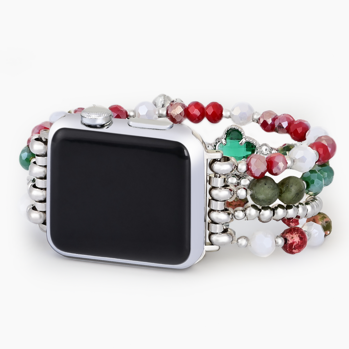 Fröhliches filigranes Stretch-Apple-Watch-Armband – Silber