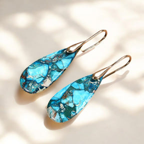 Boucles d’oreilles en forme de larme de protection de l’énergie océanique