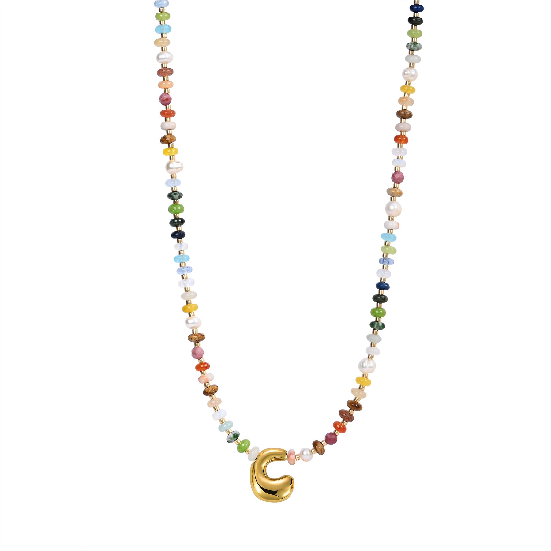 Multicolor bubbelletter ketting