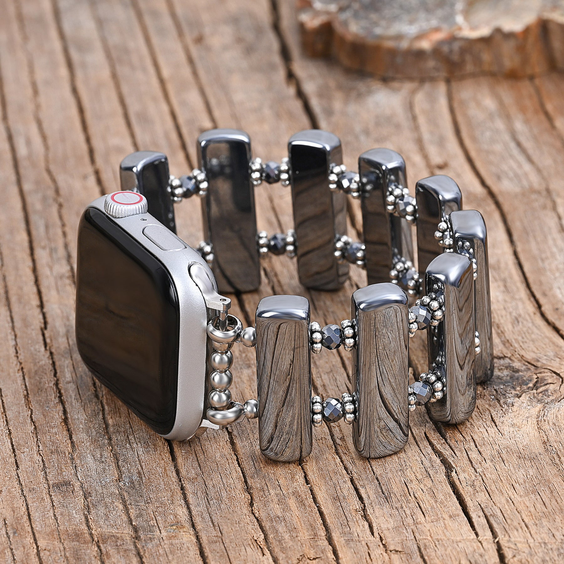 Platina Zonsverduistering Rekbare Apple Watch Band